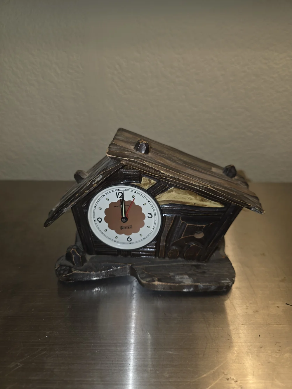 Rustic Brown Wood Cottage Clock Wall Decor